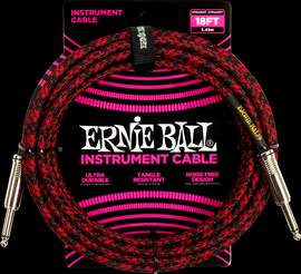 Ernie Ball 18ft Braided Strt-strt Red Black