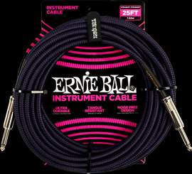 Ernie Ball 25ft Braided Strt-strt Purple Black