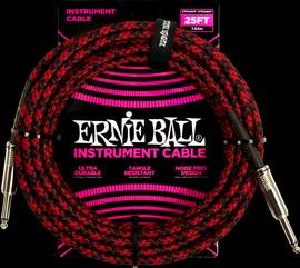 Ernie Ball 25ft Braided Strt-strt Red Black
