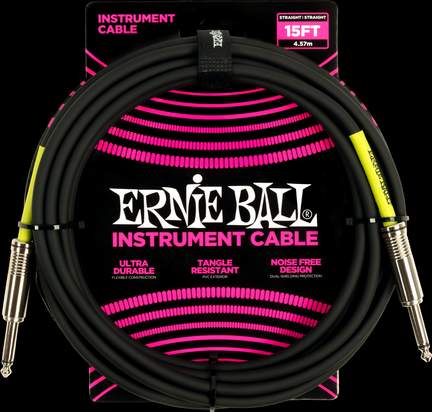 Ernie Ball 15ft Pvc Strt-strt Black