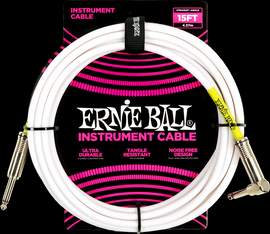 Ernie Ball 15ft Pvc Strt-angle White