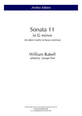 Babell, William: Sonata No. 11 in G minor, Op.posth.: Part 1