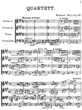 Moór, Emanuel: String Quartet op. 59 for two violins, viola and cello