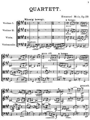 Moór, Emanuel: String Quartet op. 59 for two violins, viola and cello