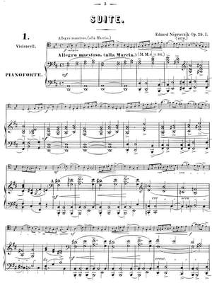 Nápravník, Eduard: Suite op. 29 for cello and piano