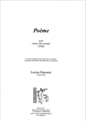 Durosoir, Lucien: Poème, pour violon, alto et piano