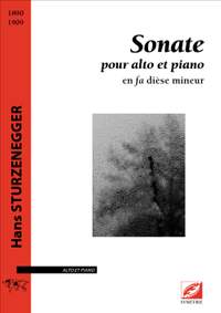Sturzenegger, Hans: Sonate pour alto et piano, en fa dièse mineur