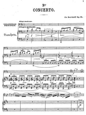 Davidoff, Carl: Cello Concerto No. 3 in D major,  Op. 18
