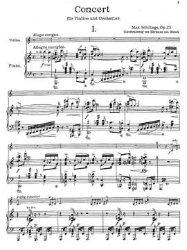 Schillings, Max von: Violin Concerto Op. 25