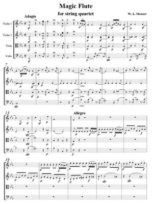Mozart, Wolfgang Amadeus: Die Zauberflöte (The Magic Flute) KV 620 arranged for string quartet
