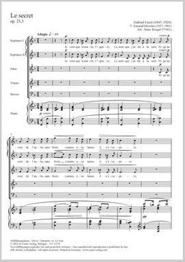 Fauré, Gabriel: Le secret, Op. 23/3