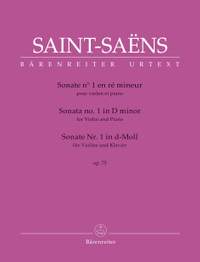 Saint-Saëns, Camille: Sonata No. 1 for Violin and Piano in D minor op. 75