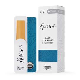 D'Addario Organic Reserve Bass Clarinet Reeds, Strength 3.0+, 5 Pack