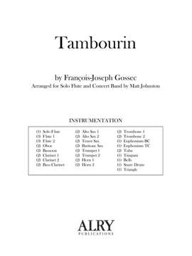 Francois-Joseph Gossec: Tambourin for Flute and Concert Band