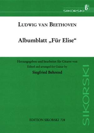 Beethoven, L v: Albumblatt "Für Elise"