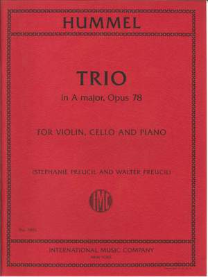 Johann Nepomuk Hummel: Trio In A Major Op. 78