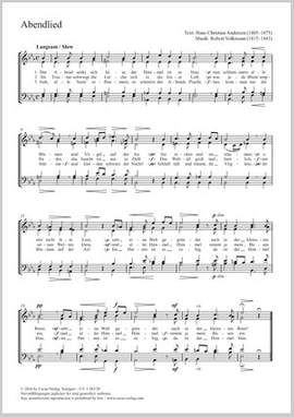 Volkmann, Robert: Abendlied in E flat major
