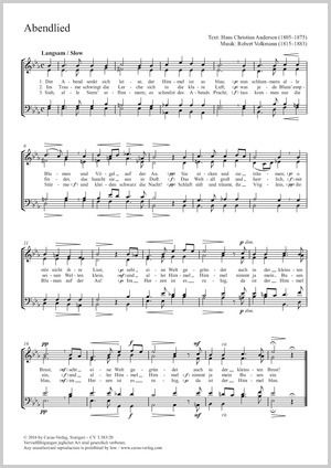 Volkmann, Robert: Abendlied in E flat major