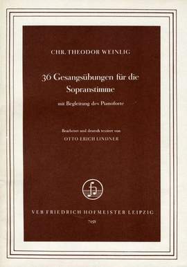 Weinlig, C T: 36 Gesangsübungen für die Sopranstimme