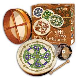 Percussion Plus bodhran 12in Brosna Cross with tipper and DVD