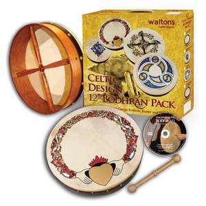 Percussion Plus bodhran 12" Claddagh with tipper and DVD