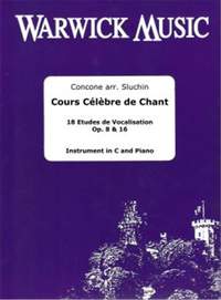 Giuseppe Concone: Cours Celebre de Chant 18 Etudes de Vocalisation