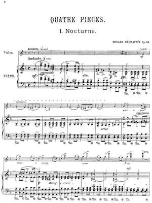 Náprávnik, Eduard: Quatre Pièces op. 64 for violin and piano