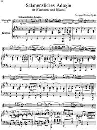Zilcher, Hermann: Schmerzliches Adagio (Grievous Adagio) for clarinet and piano