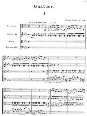 Cui, Cesar: String Quartet No. 1 in c Minor op. 45 for two violins, viola and cello