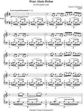 Holzkamp, Franck Adrian: Pour Alain Delon (w281) for piano solo