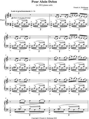 Holzkamp, Franck Adrian: Pour Alain Delon (w281) for piano solo