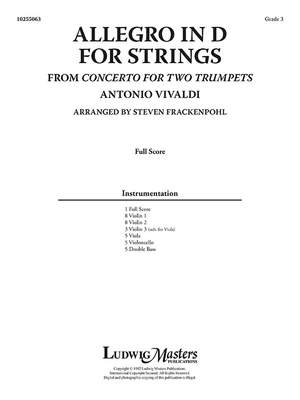 Vivaldi, Antonio: Allegro in D for Strings (s/o score)