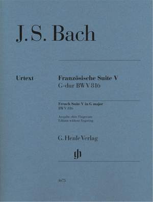 Bach, J S: French Suite V BWV 816