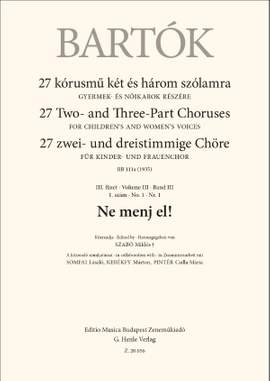 Bartok, Bela: Ne menj el! (upper voices)