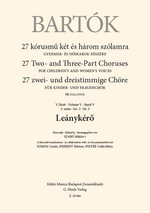 Bartok, Bela: Leanyker (upper voices)