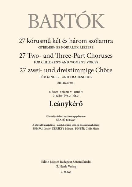 Bartok, Bela: Leanyker (upper voices)