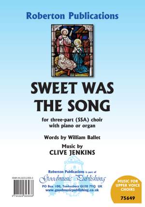 Clive Jenkins: Sweet was the Song SSA
