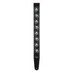 D'Addario Alchemy Leather Guitar Strap, Skulls in Spades Product Image