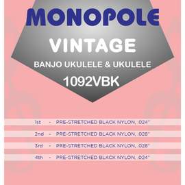 Monopole 1092vbk Vintage Black Banjo/uke Set