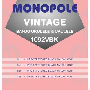 Monopole 1092vbk Vintage Black Banjo/uke Set