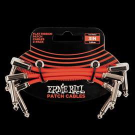 Ernie Ball 3" Flat Ribbon Patch Cable 3-pack - Red