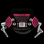 Ernie Ball 12" Flat Ribbon Stereo Patch Cable Black 2 Pack Product Image