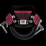 Ernie Ball 24" Flat Ribbon Stereo Patch Cable Black 2 Pack Product Image
