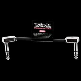 Ernie Ball 3" Flat Ribbon Stereo Patch Cable Black Single