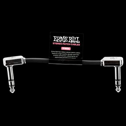 Ernie Ball 3" Flat Ribbon Stereo Patch Cable Black Single