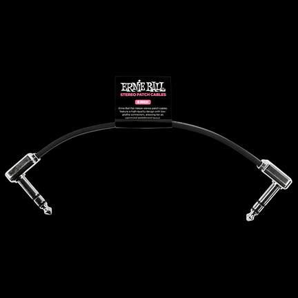 Ernie Ball 6" Flat Ribbon Stereo Patch Cable Black Single