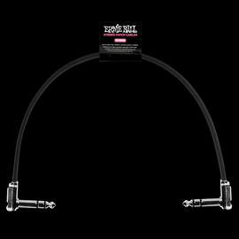 Ernie Ball 12" Flat Ribbon Stereo Patch Cable Black Single