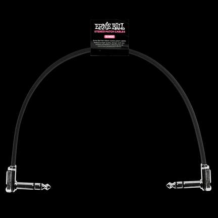 Ernie Ball 12" Flat Ribbon Stereo Patch Cable Black Single