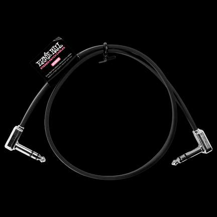 Ernie Ball 24" Flat Ribbon Stereo Patch Cable Black Single