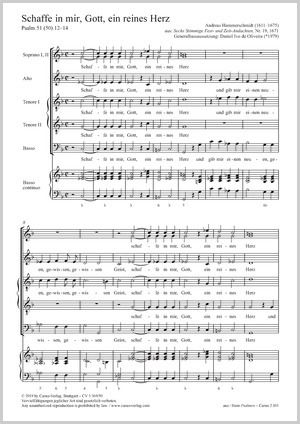Hammerschmidt, Andreas: Schaffe in mir, Gott, ein reines Herz